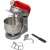 Ariete 1589/00 Moderna stand mixer, red, with stainless steel bowl and whisk attachment, showing all attachments