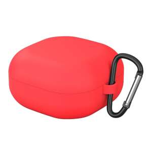 Red silicone protective case for Samsung Galaxy Buds 2 and Buds 2 Pro with a carabiner - Headset Accessory