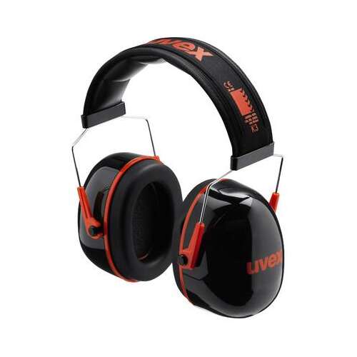 Uvex K3 2600.003 Gehörschutz, schwarz und rot, 33 dB Schalldämmung
