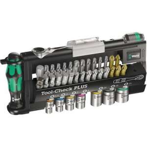 Wera Tool-Check PLUS 39-teiliges Bit-Satz mit Ratsche, Griff, Bits und Nüssen - Bit Set