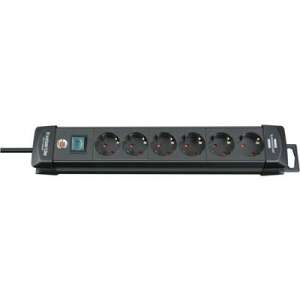 Power distribution box with switch, black, Brennenstuhl, 6 pieces 1951160100 70481382 - Power Strip