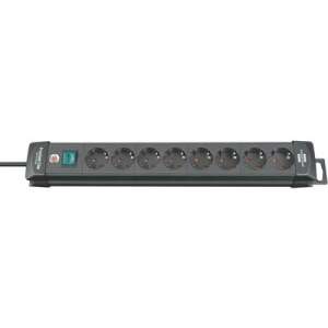Brennenstuhl Premium-Line 8-way power strip with switch, black - Brennenstuhl Power Strip