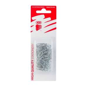 ICO H28-80 BL gemkapocs, 80 darabos ezüst gemkapocs csomag, 28mm méret, kiváló minőségű írószerek - Gemkapocs