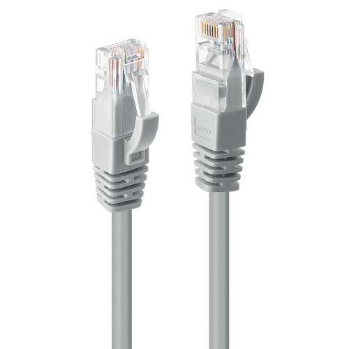 Sieťový kábel Lindy CAT6 U/UTP, 5 metrov, sivý, konektory RJ45
