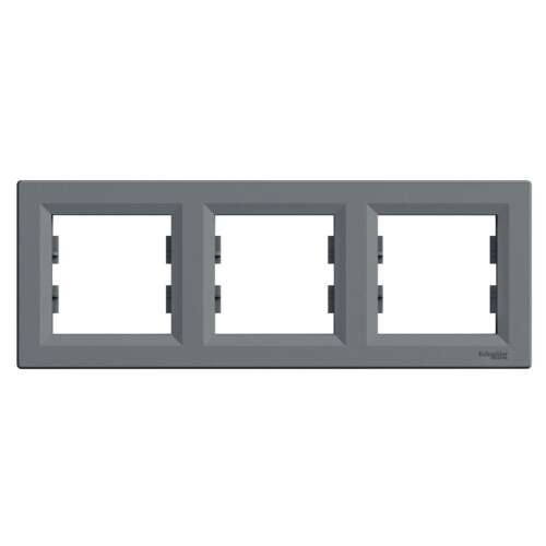 Schneider ASFORA trojitý rám horizontálny oceľ, sivá