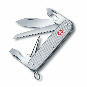 A Victorinox Pioneer svájci bicska nyitva, a szerszámok láthatók - Victorinox