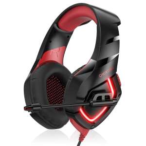 Onikuma K1-B mit LED-Gaming-Headset, schwarz-rot 70500051 Gamer Kopfhörer