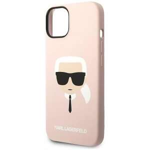 Karl Lagerfeld iPhone 14 Plus pink silicone case with Karl's Head design - Karl Lagerfeld Phone Case