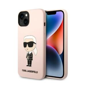 Karl Lagerfeld Ikonik Pink Silikonhülle für iPhone 14 Plus - Karl Lagerfeld Handyhüllen