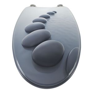Scaun de toaletă Pepita MDF cu capac cu închidere lentă - Pebbles #gri 128152252 - Capace de toaleta/WC, Cabină de duș, Robinet, Ușă de duș, Dulap de baie, Coșuri de rufe și Set de duș