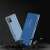 Blue Clear View Flip Case for Samsung Galaxy A53 5G in a stand position