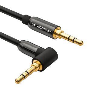 Wozinsky szögletes AUX kábel, 3.5mm férfi-férfi audio kábel, fekete - Wozinsky