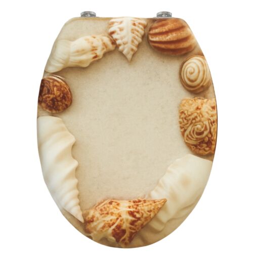 Pepita MDF Toilet seat with slow closing lid - Shells #brown 128152253