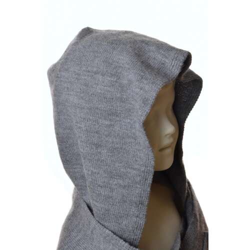 Gant kapucnis gyapjú sál szürke színben