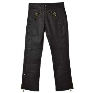 Desigual Női Bőrhatású Nadrág - Virágmintás - Fekete 31989503 - Desigual