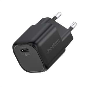 Choetech 30W ładowarka sieciowa GaN USB-C z wtyczką europejską, czarna - Karta sieciowa