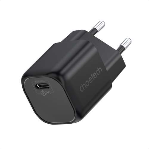 Choetech 30W GaN USB-C Wandladegerät mit europäischem Stecker, schwarz