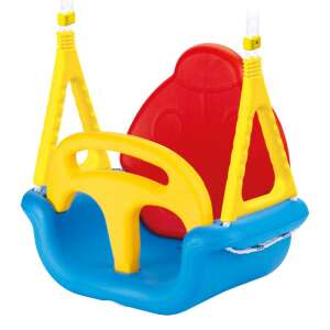 Dolu Jumbo 3 in 1 baby swing, blue, yellow, red, with safety back and front guard - Dolu