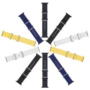Dux Ducis OceanWave Apple Watch straps in different colors, collage - Smart watch strap