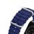 Dux Ducis OceanWave Apple Watch band detail, stainless steel buckle, blue silicone