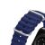 Dux Ducis OceanWave Apple Watch band detail, stainless steel buckle, blue silicone