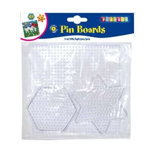 Playbox Pin Boards, 3 darabos készlet, átlátszó, vegyes formák, gyöngy kézműveskedéshez - Playbox