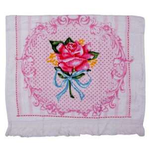Clayre-Eef konyhai kéztörlő rózsás mintával, 40x66cm, pamut, rózsaszín - Clayre & Eef