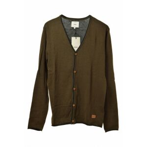 Rebel barna pamut férfi kardigán, elölnézet - Rebel