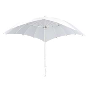 Fehér szív alakú esernyő, UV védelem, hosszú nyél, von Lilienfeld, kinyitva - Esernyő