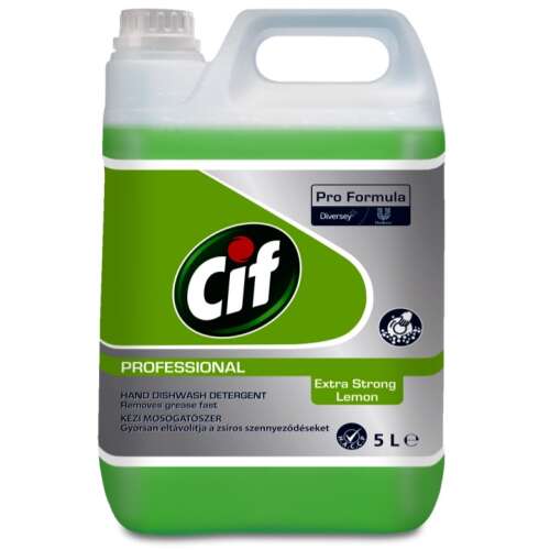 Detergent lichid pentru vase cu extract de lamaie Cif Professional Dishwash extra strong 5L