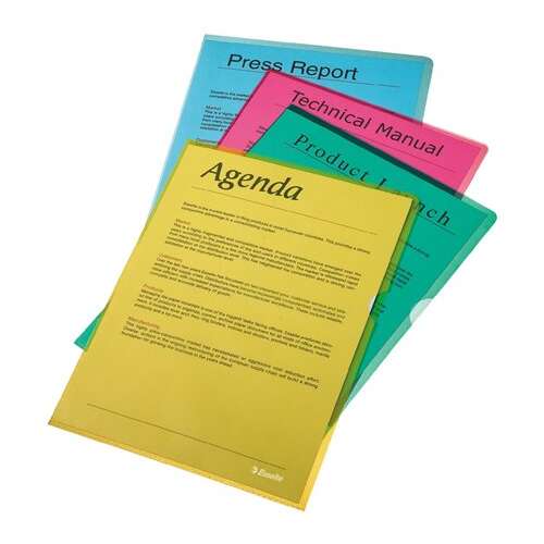 Esselte Genotherm 'L' A4 document folder, orange, 105 micron, pack of 3