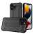 Black hybrid armor case for iPhone 13 Pro, shockproof and durable