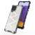 Honeycomb case for Samsung Galaxy A22 4G, clear TPU bumper, black accents, honeycomb pattern, back view