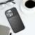 Black TPU case for iPhone 13 Pro, shockproof and flexible, on a table with coffee and glasses