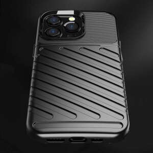 iPhone 13 Pro black TPU case, full back view with textured design - Phone Case