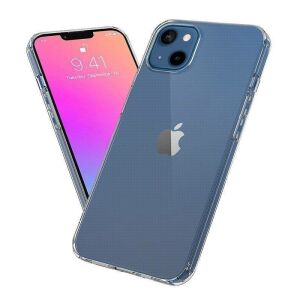 iPhone protected with a clear TPU case, demonstrating full coverage - Phone Case