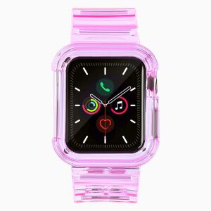 Apple Watch with Pink Silicone Band and Case - Smart watch case