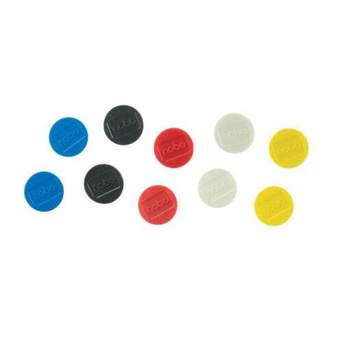 10er Pack NOBO starke Magnete, 38 mm Durchmesser, gemischte Farben
