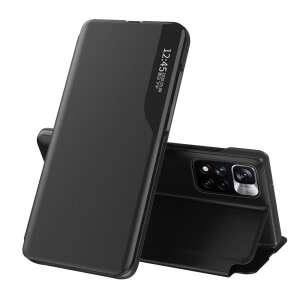 Black Eco Leather View Case for POCO M4 PRO 5G with stand function - Phone Case