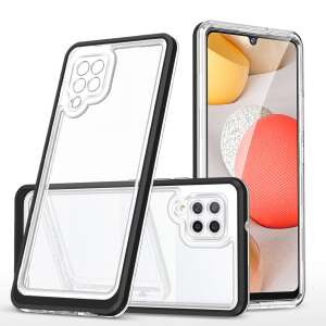 Hybrid Armor Clear 3 in 1 case for Samsung Galaxy A42 5G, transparent phone case with black bumper - Phone Case