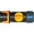 Fiskars 13-15 mm (1/2-5/8") Comfort Hose Connector, black with orange and blue accents, top view