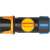 Fiskars 13-15 mm (1/2-5/8") Comfort Hose Connector, black with orange and blue accents, top view