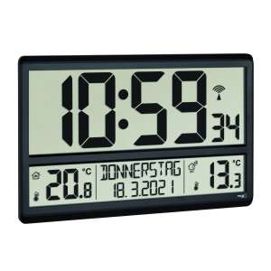 TFA 60.4521.01 Digitaluhr mit Innen- und Außenthermometer, Schwarz - TFA