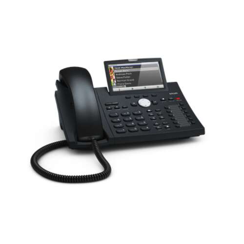 VoIP телефон Snom D375, черен, с цветен дисплей, 12 програмируеми клавиша, Gigabit Ethernet портове, Bluetooth, USB порт