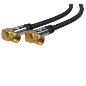 Kabel antenowy Goobay 70573 typu F, 2 m, czarny, ze złączami kątowymi - Goobay