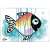 Maped Creativ Blow Pen Art stencil, fish with rainbow stripes