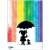 Maped Creativ Blow Pen Art stencil, girl with umbrella and cat