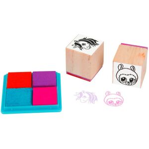 Minimoomis animal stamps with 4-color ink pad - Stamp