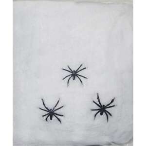 Weisses Spinnennetz mit drei schwarzen Spinnen, Halloween-Dekoration - Halloween-Dekoration