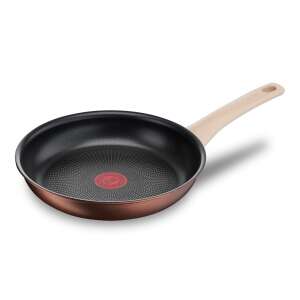Patelnia Tefal Eco Respect 28 cm z beżowym uchwytem, powłoką nieprzywierającą tytanową, czerwonym wskaźnikiem temperatury - Tefal Patelnia